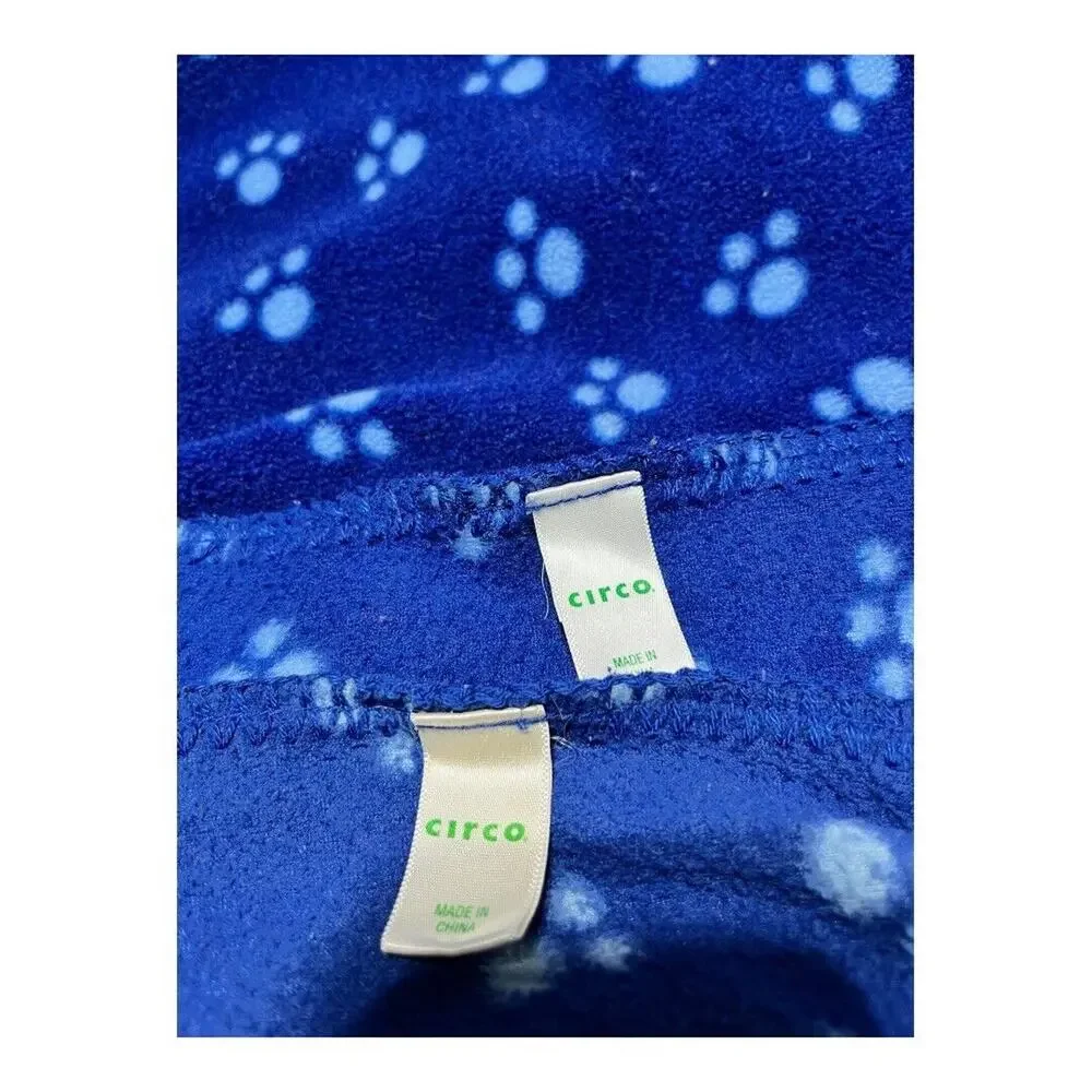 2 Circo D Is For Dino Dinosaur Blue Fleece Baby Blankets Paw Print Target